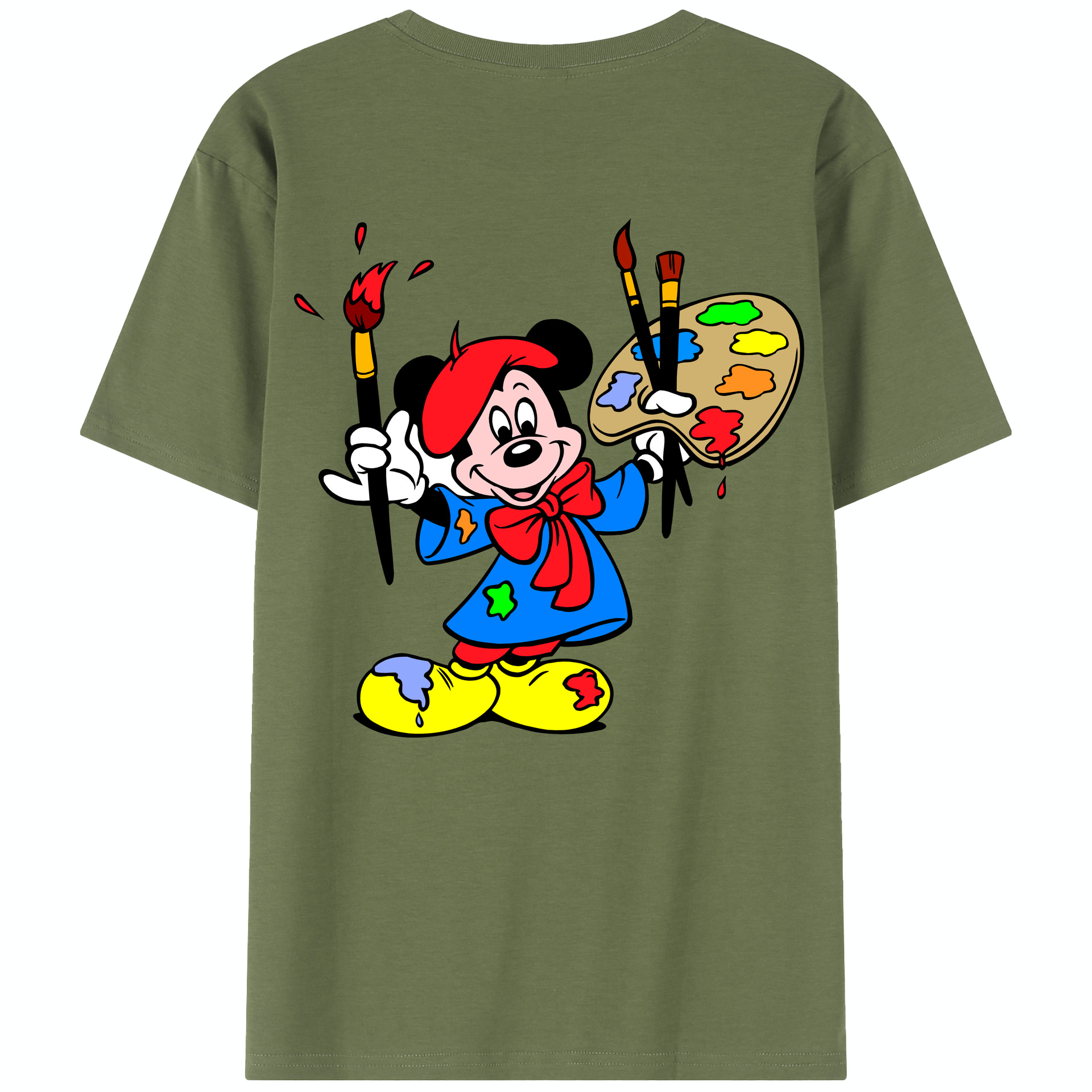（画像用） ミッキーマウス Mickey Mouse 綿100％半袖Tシャツ（背面プリント）